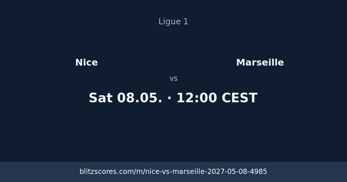 Nice vs Marseille score card