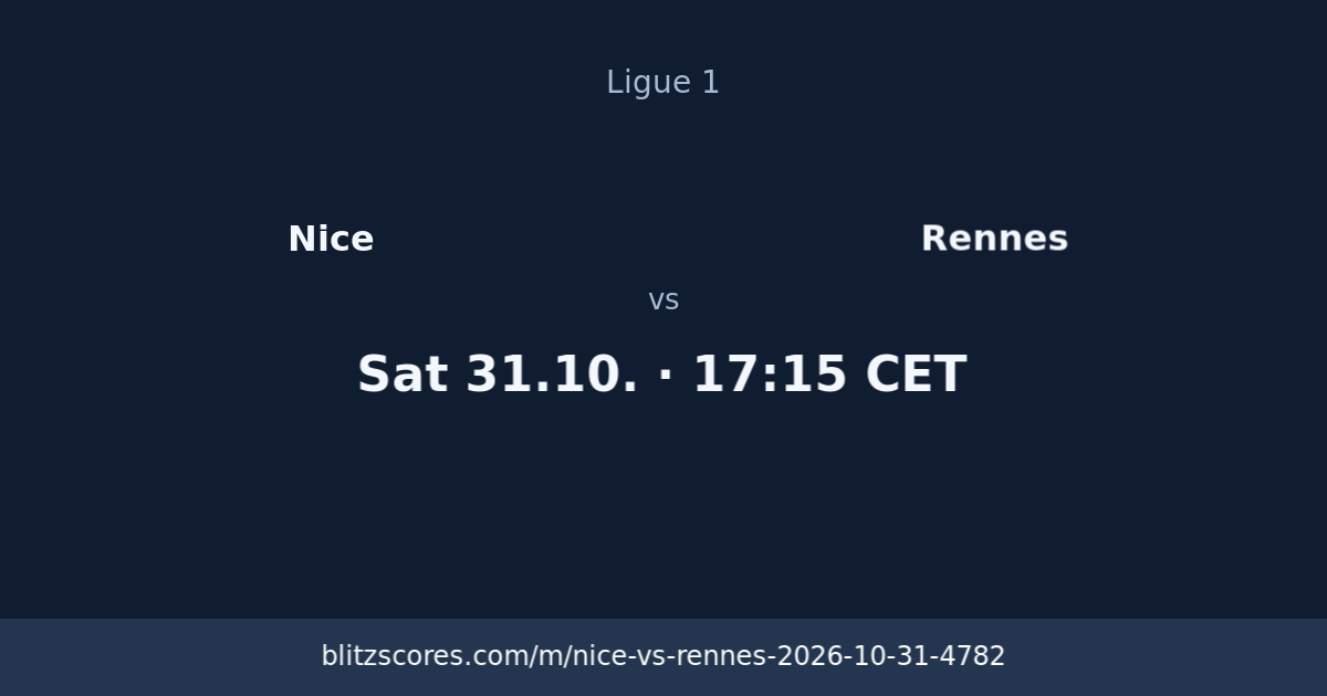 Nice vs Rennes score card