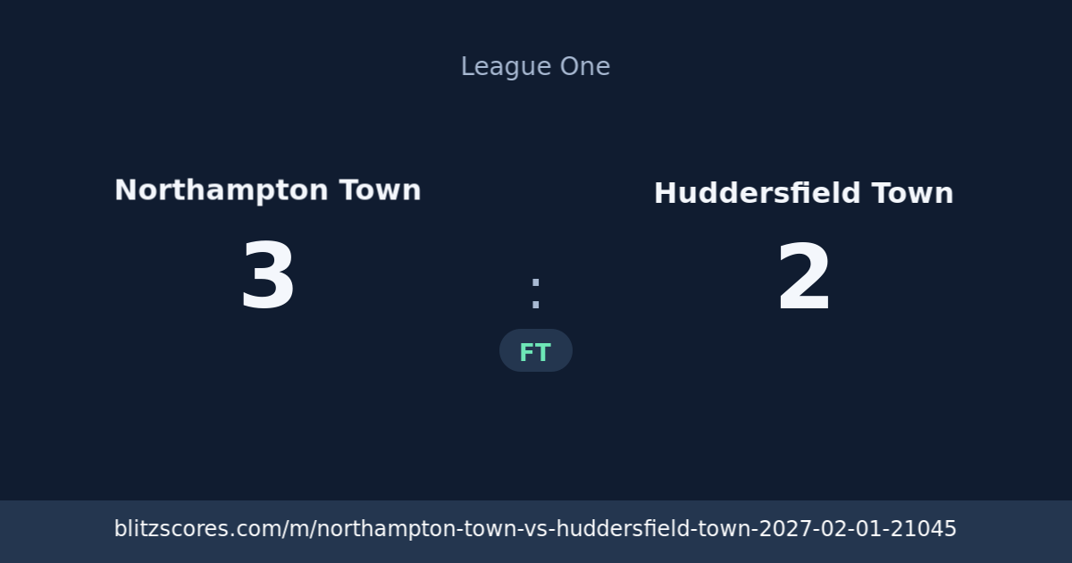 Northampton Town vs Huddersfield Town score card