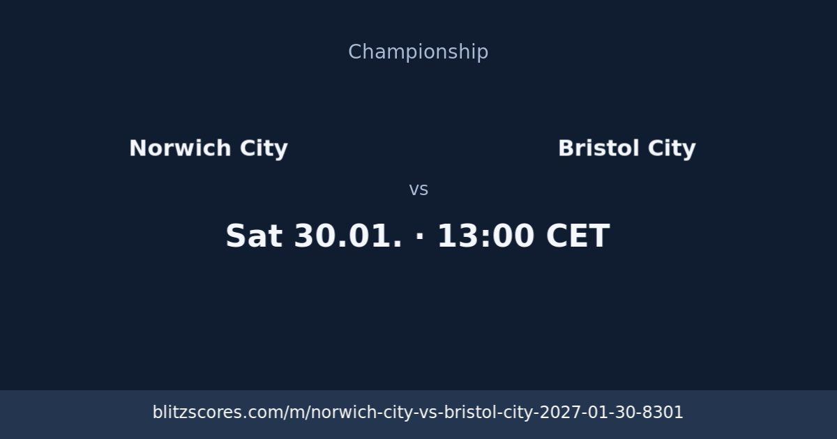Norwich City vs Bristol City score card