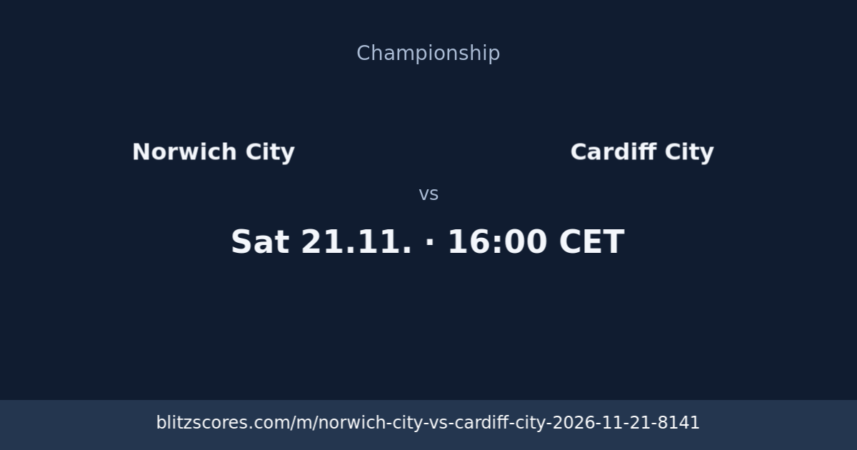 Norwich City vs Cardiff City score card