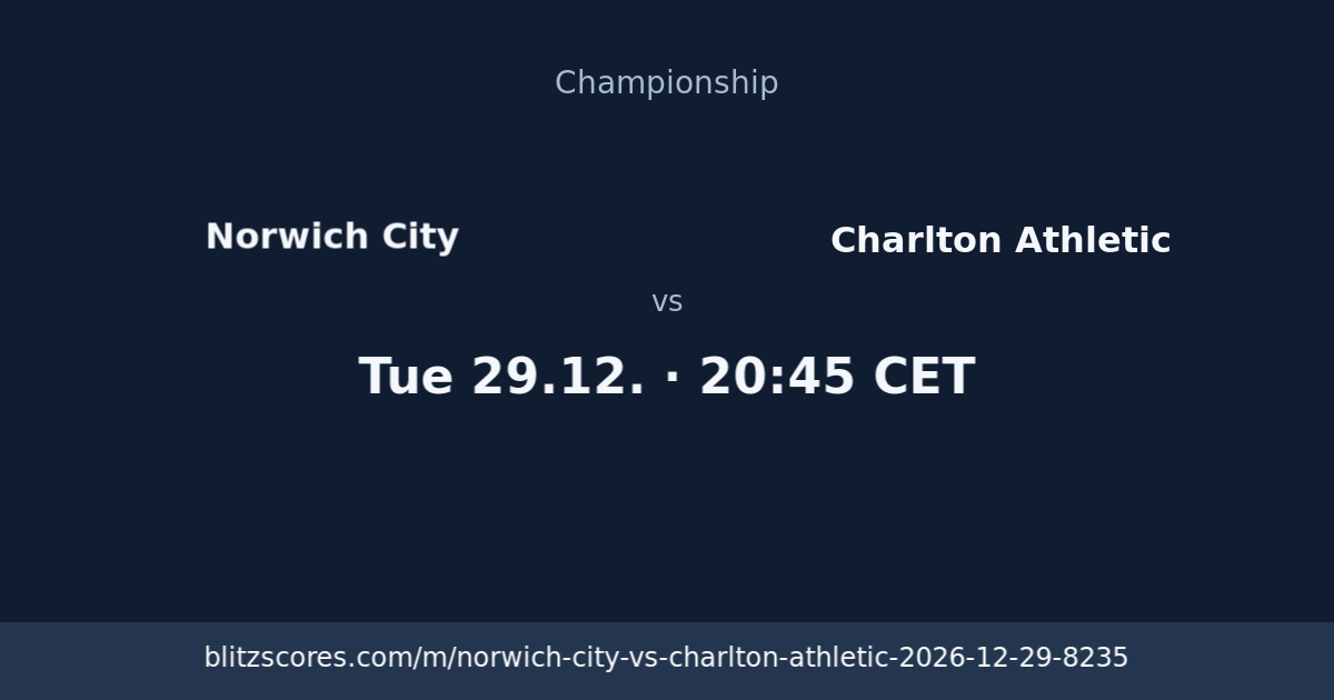 Norwich City vs Charlton Athletic score card