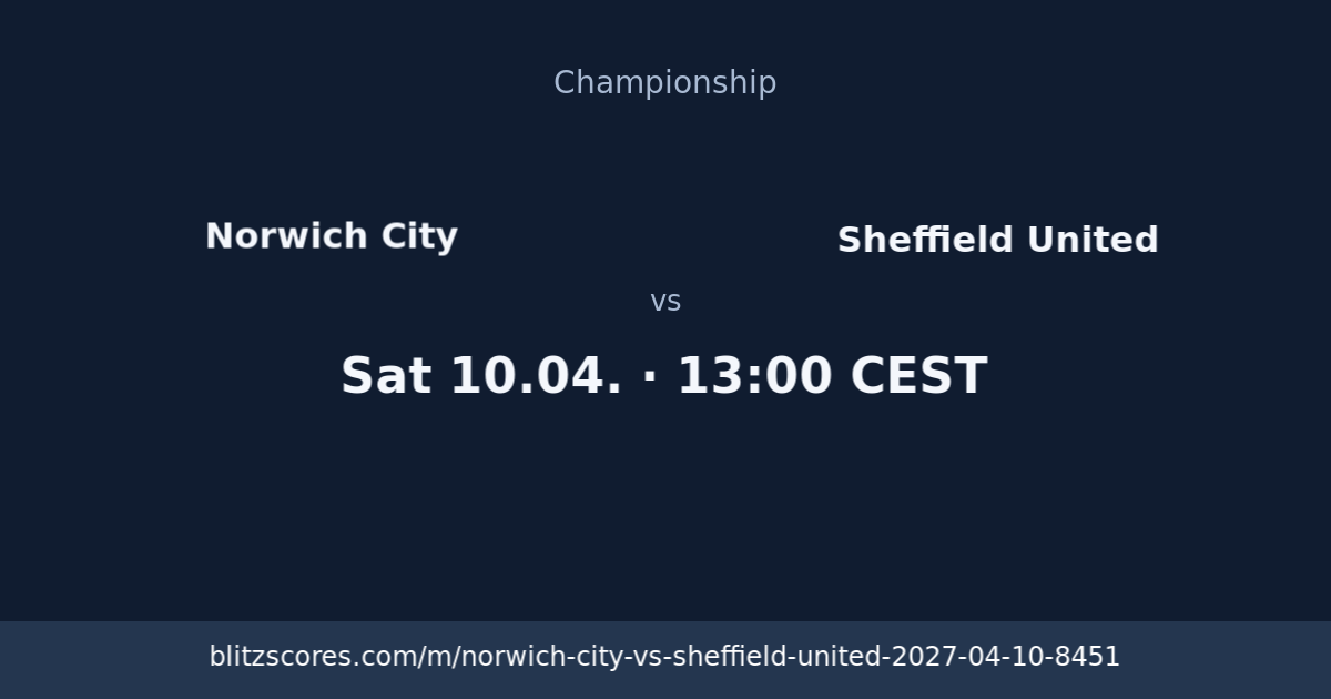 Norwich City vs Sheffield United score card
