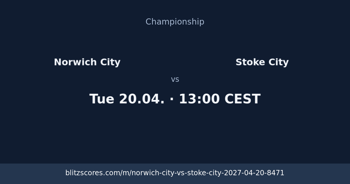 Norwich City vs Stoke City score card