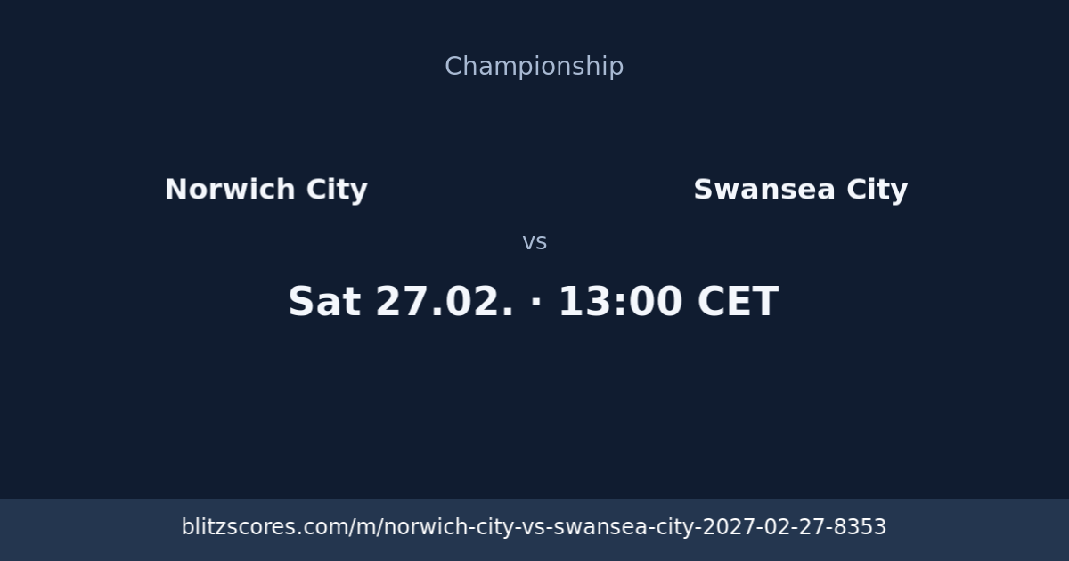 Norwich City vs Swansea City score card