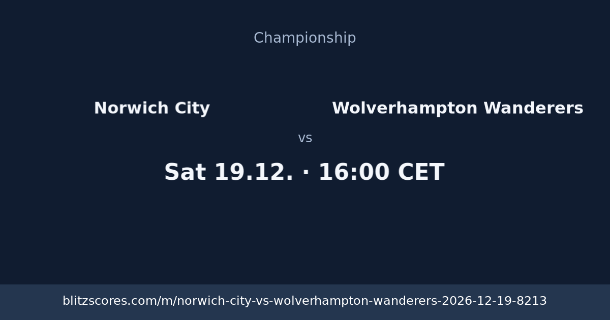 Norwich City vs Wolverhampton Wanderers score card