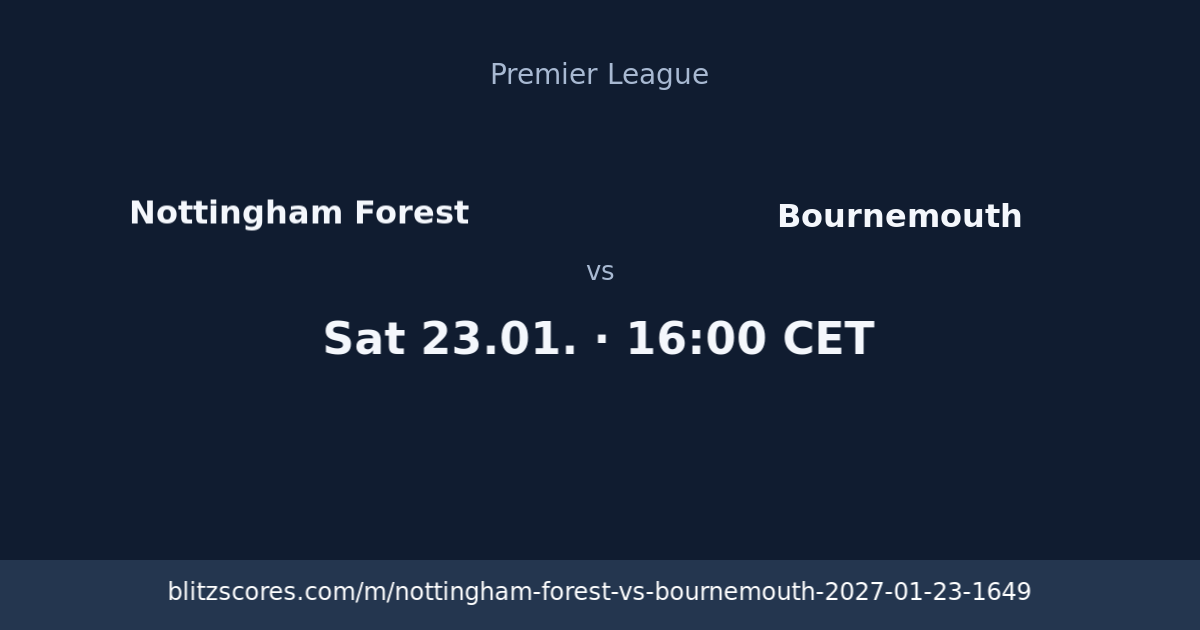 Nottingham Forest vs Bournemouth score card