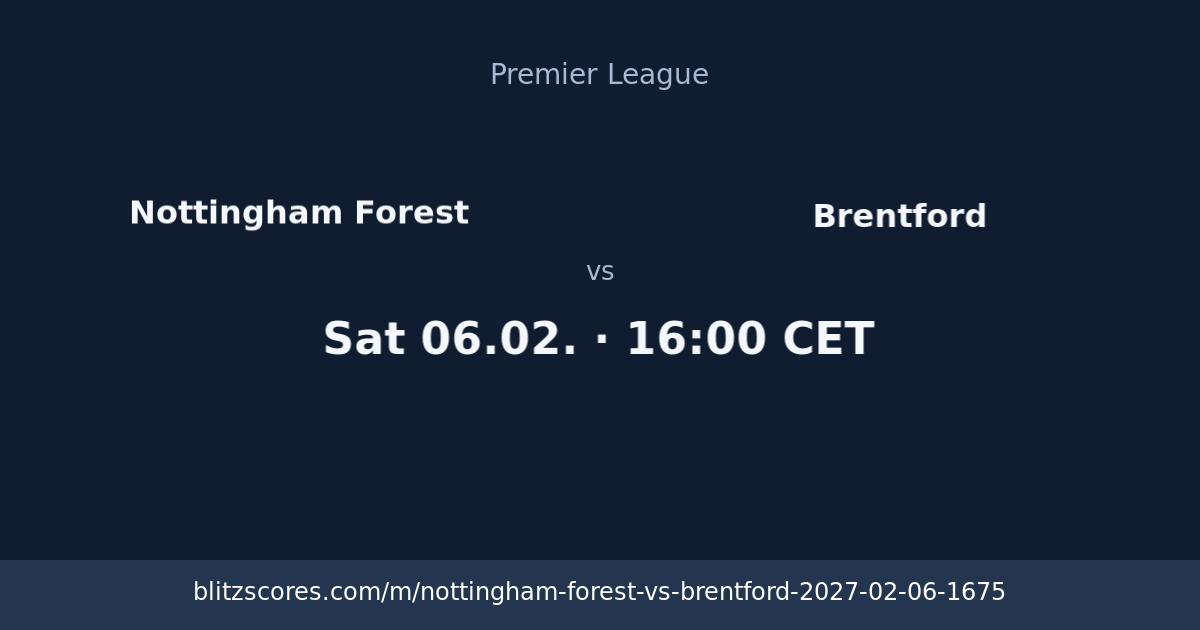 Nottingham Forest vs Brentford score card