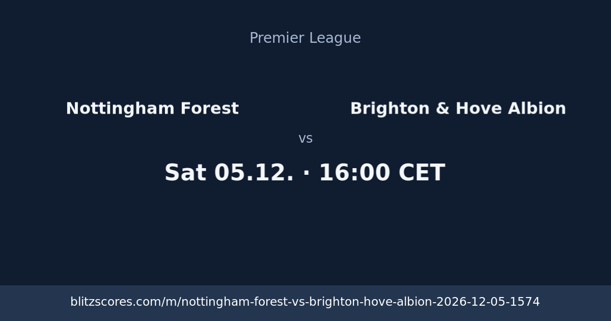 Nottingham Forest vs Brighton & Hove Albion score card