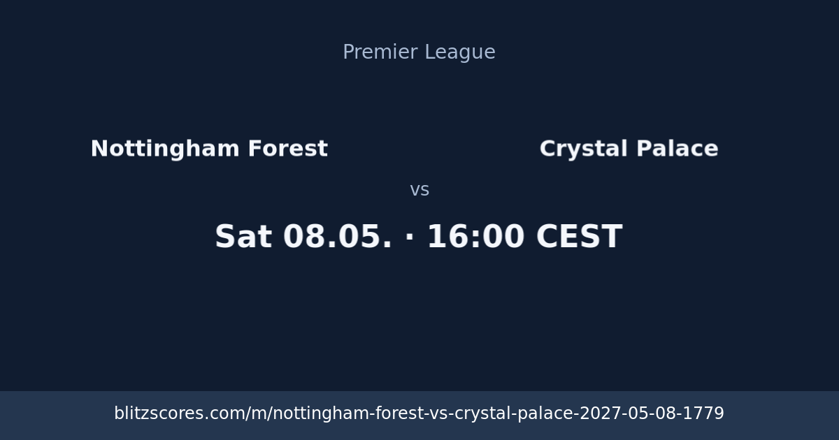 Nottingham Forest vs Crystal Palace score card
