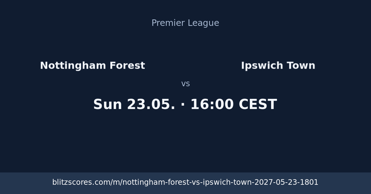 Nottingham Forest vs Ipswich Town score card