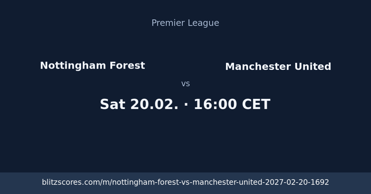 Nottingham Forest vs Manchester United score card
