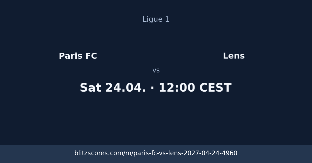 Paris FC vs Lens score card
