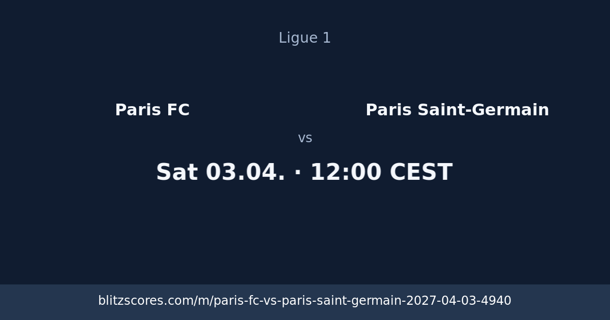 Paris FC vs Paris Saint-Germain score card