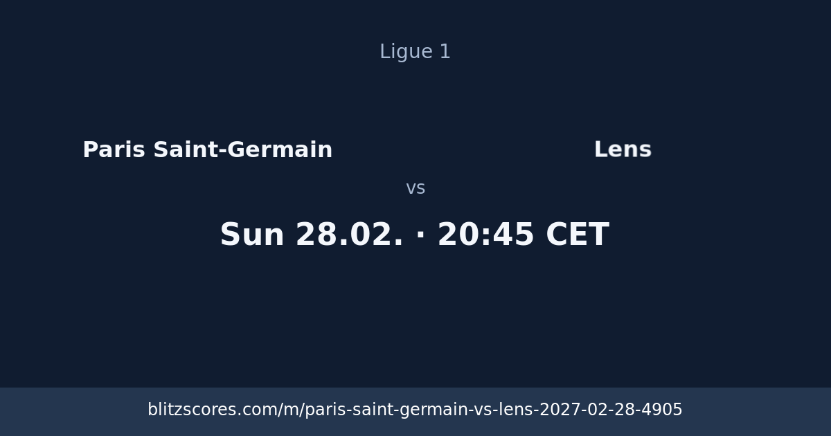 Paris Saint-Germain vs Lens score card