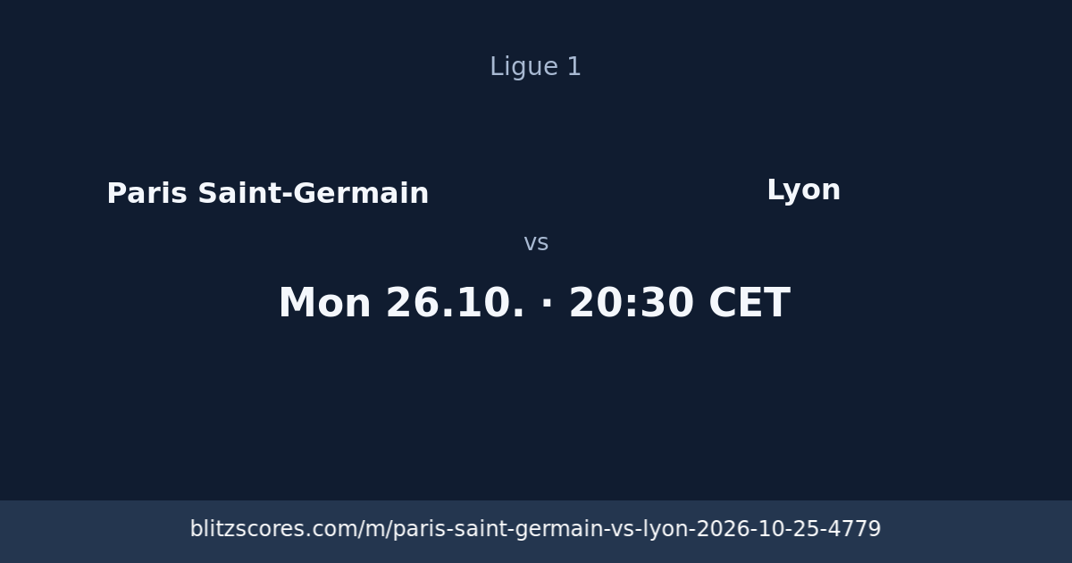 Paris Saint-Germain vs Lyon score card