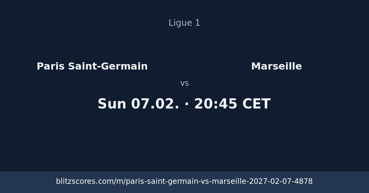 Paris Saint-Germain vs Marseille score card