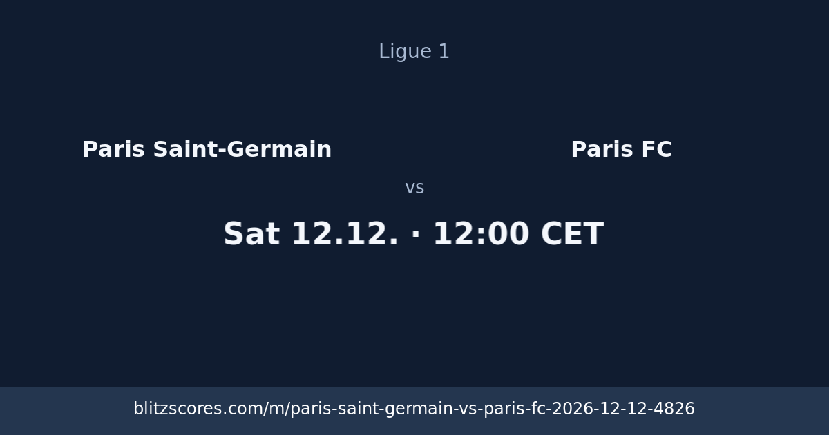 Paris Saint-Germain vs Paris FC score card