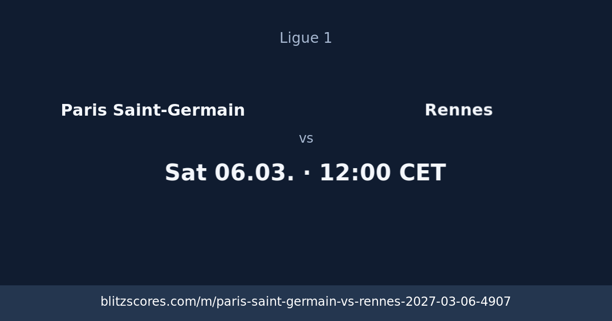 Paris Saint-Germain vs Rennes score card