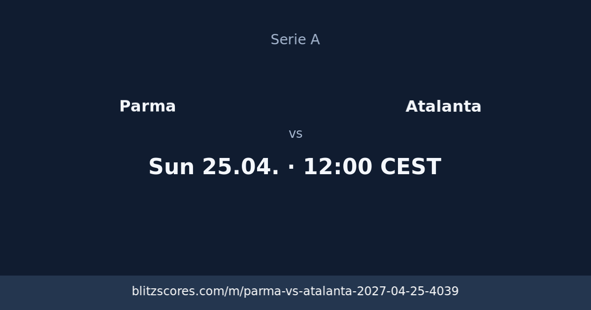 Parma vs Atalanta score card