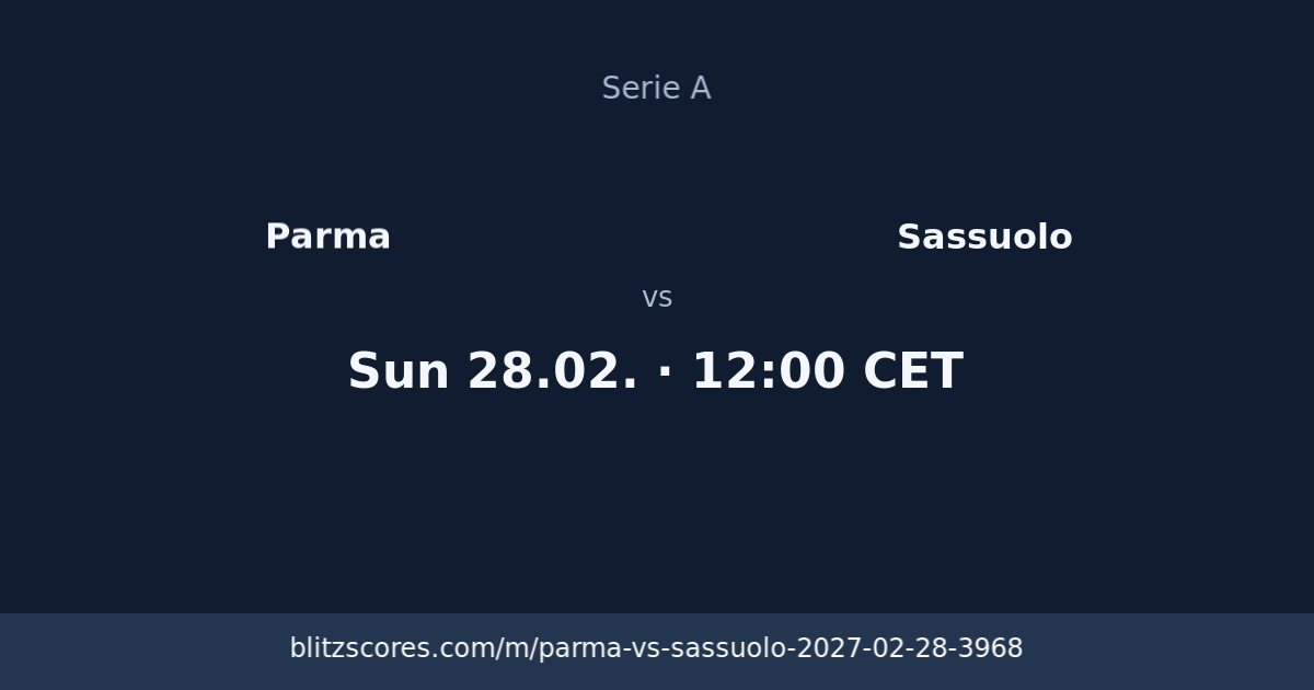 Parma vs Sassuolo score card