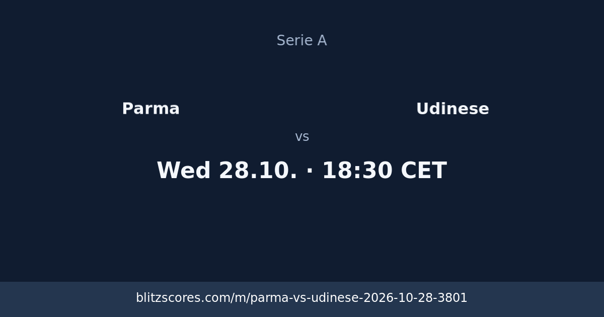 Parma vs Udinese score card