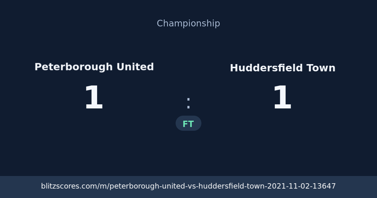 Peterborough United vs Huddersfield Town score card