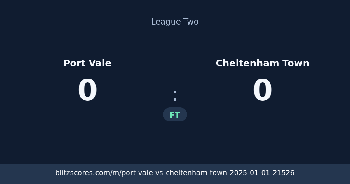 Port Vale vs Cheltenham Town score card