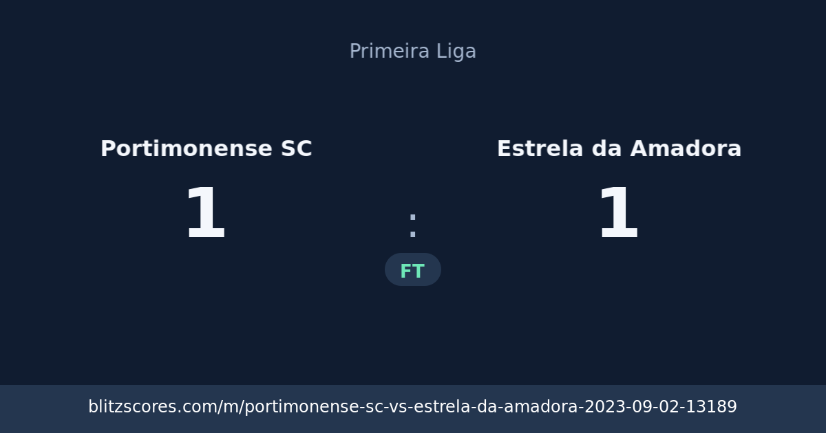 Portimonense SC vs Estrela da Amadora score card