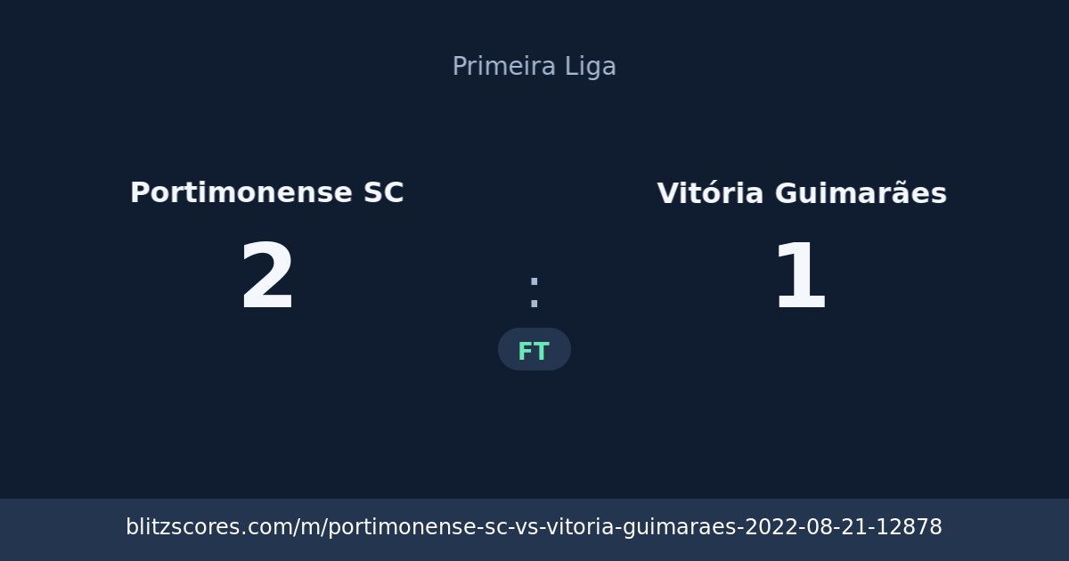 Portimonense SC vs Vitória Guimarães score card