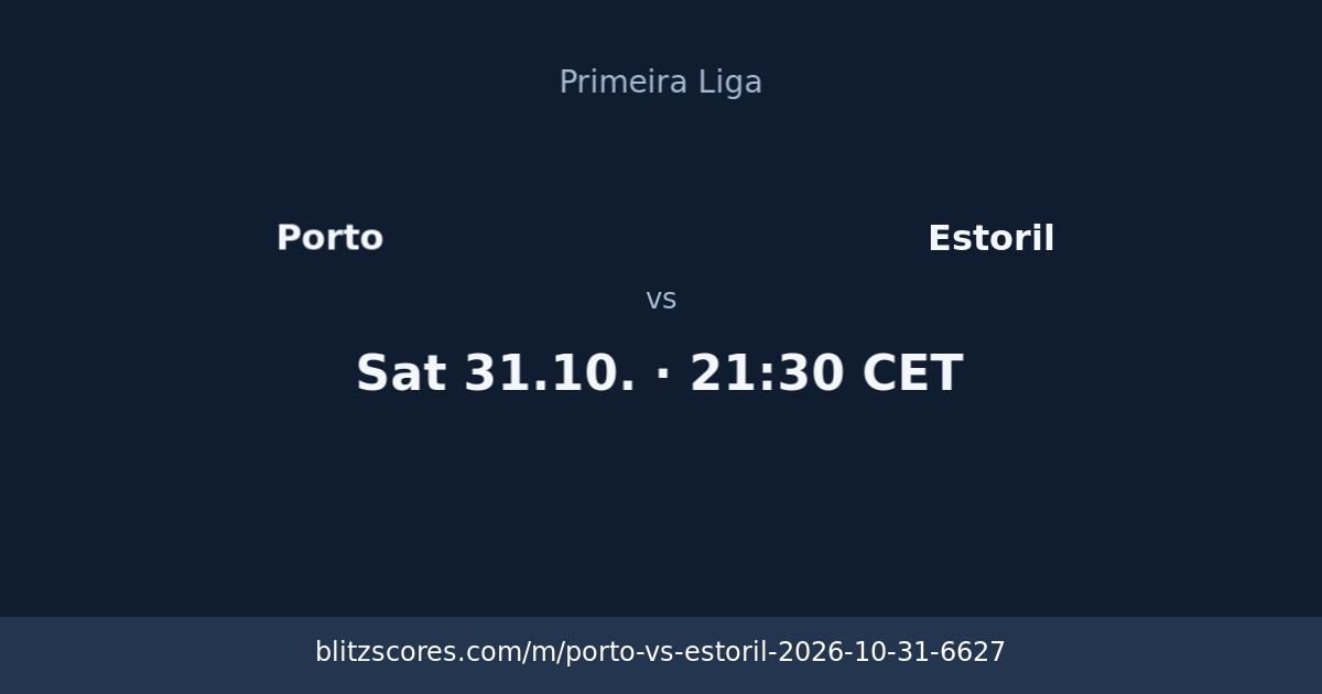 Porto vs Estoril score card