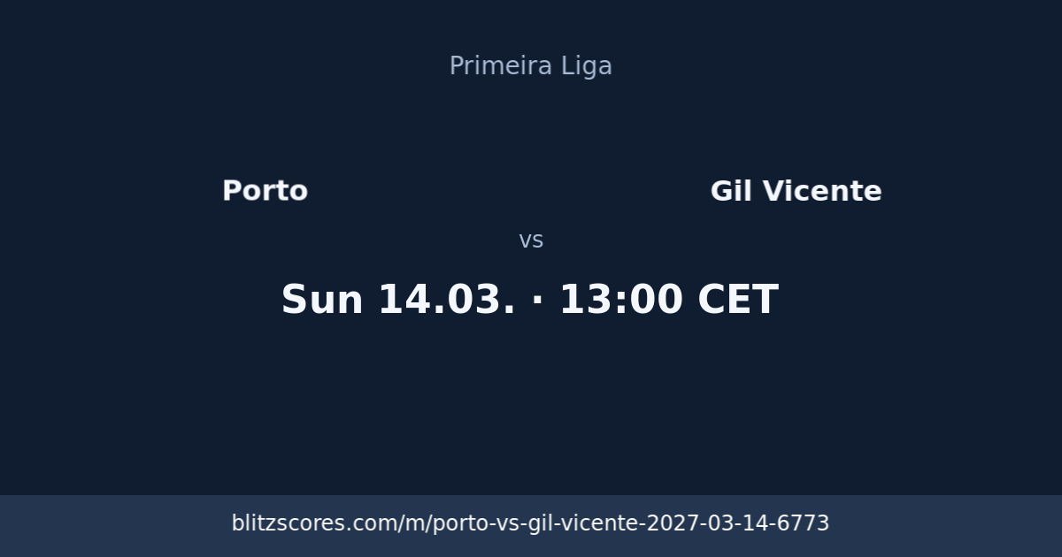 Porto vs Gil Vicente score card