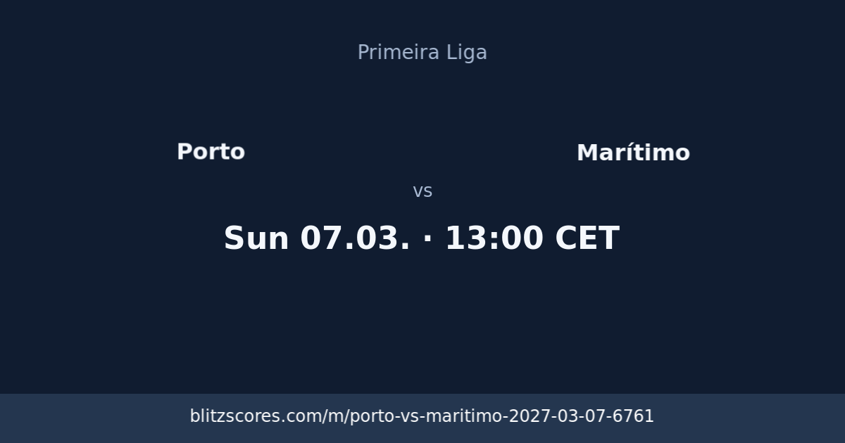 Porto vs Marítimo score card