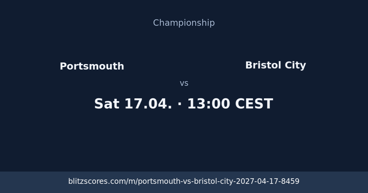 Portsmouth vs Bristol City score card
