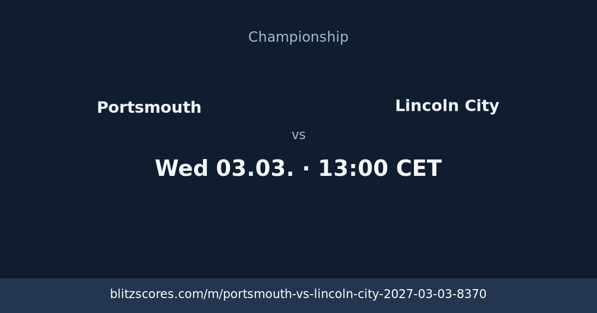 Portsmouth vs Lincoln City score card