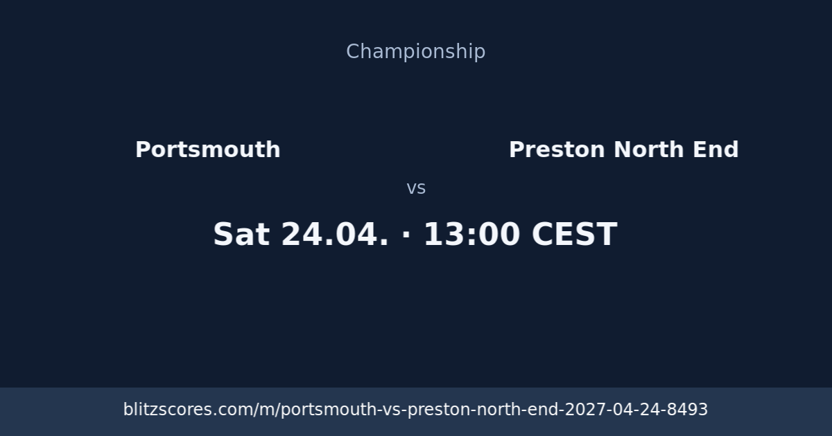 Portsmouth vs Preston North End score card