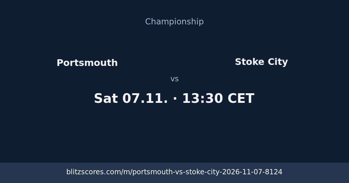Portsmouth vs Stoke City score card
