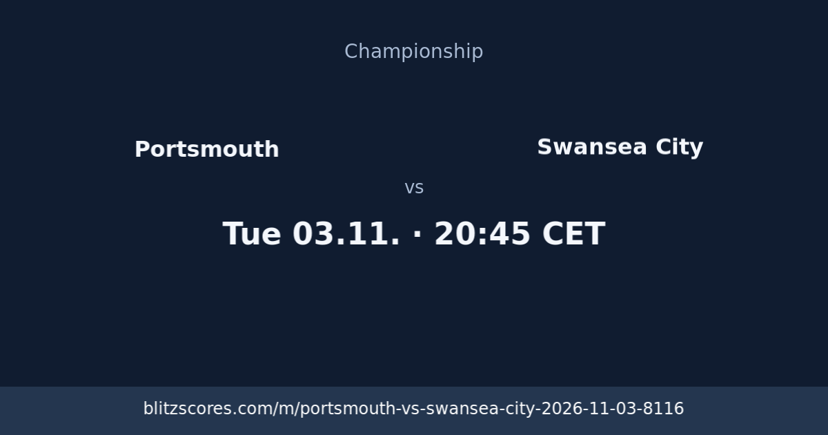 Portsmouth vs Swansea City score card