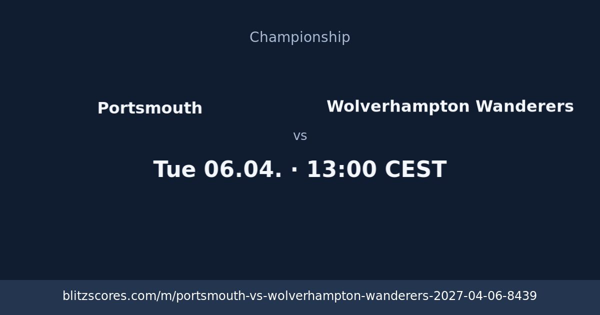 Portsmouth vs Wolverhampton Wanderers score card