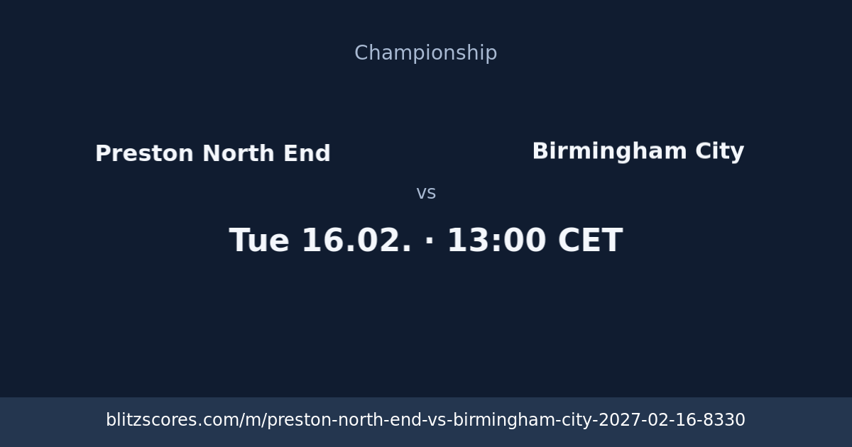 Preston North End vs Birmingham City score card