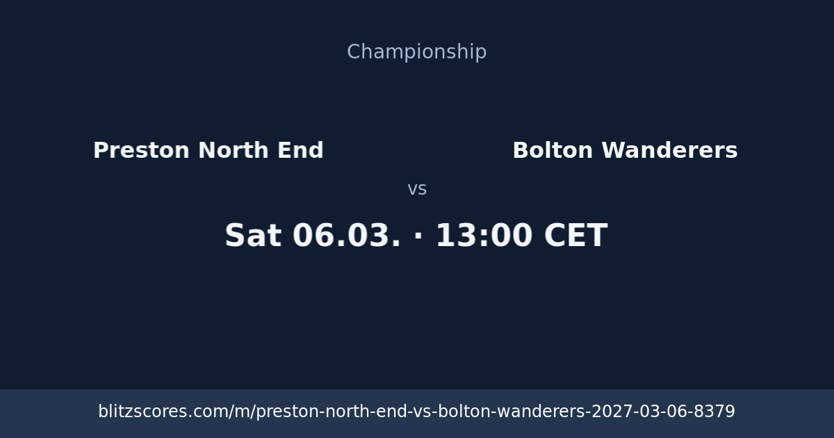 Preston North End vs Bolton Wanderers score card