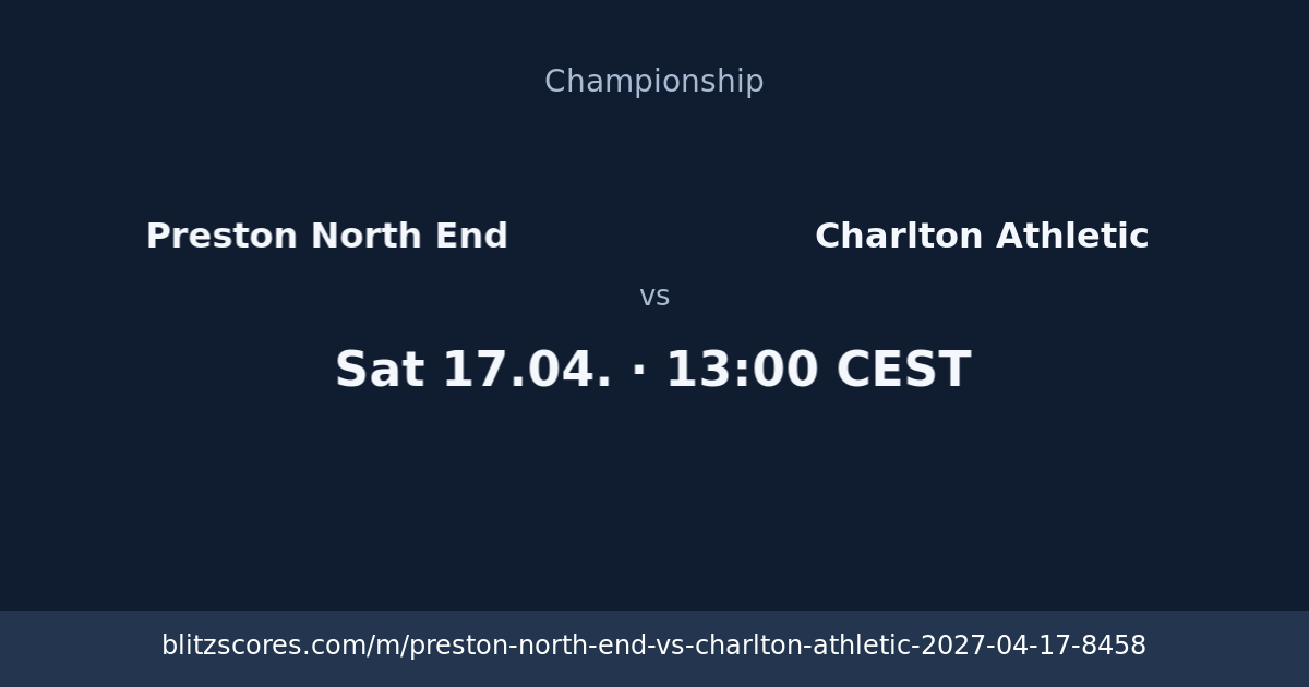 Preston North End vs Charlton Athletic score card
