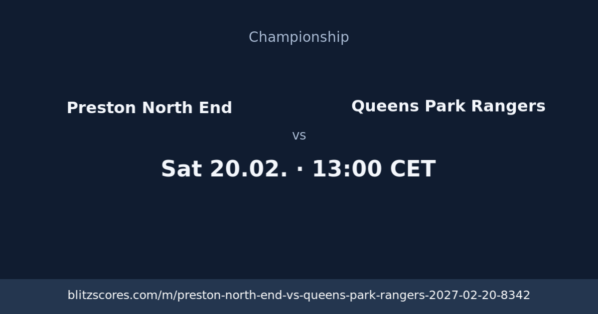 Preston North End vs Queens Park Rangers score card