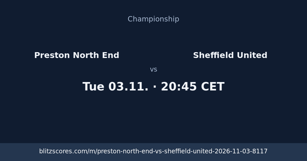 Preston North End vs Sheffield United score card