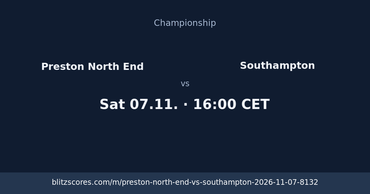 Preston North End vs Southampton score card