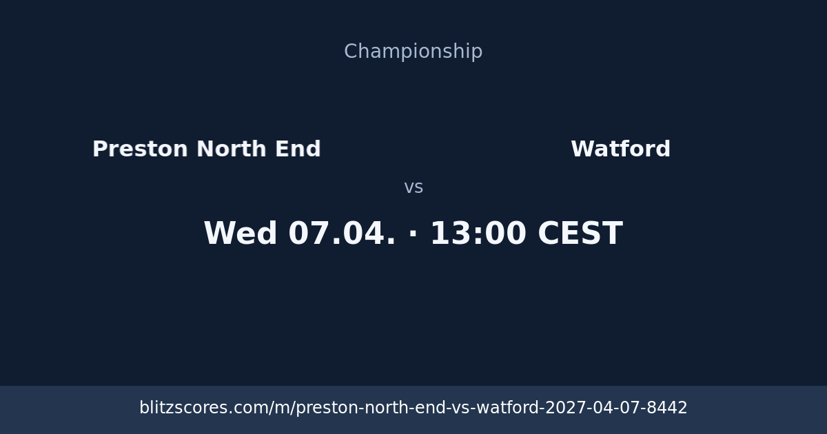 Preston North End vs Watford score card