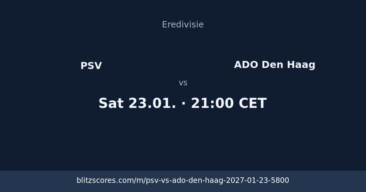 PSV vs ADO Den Haag score card