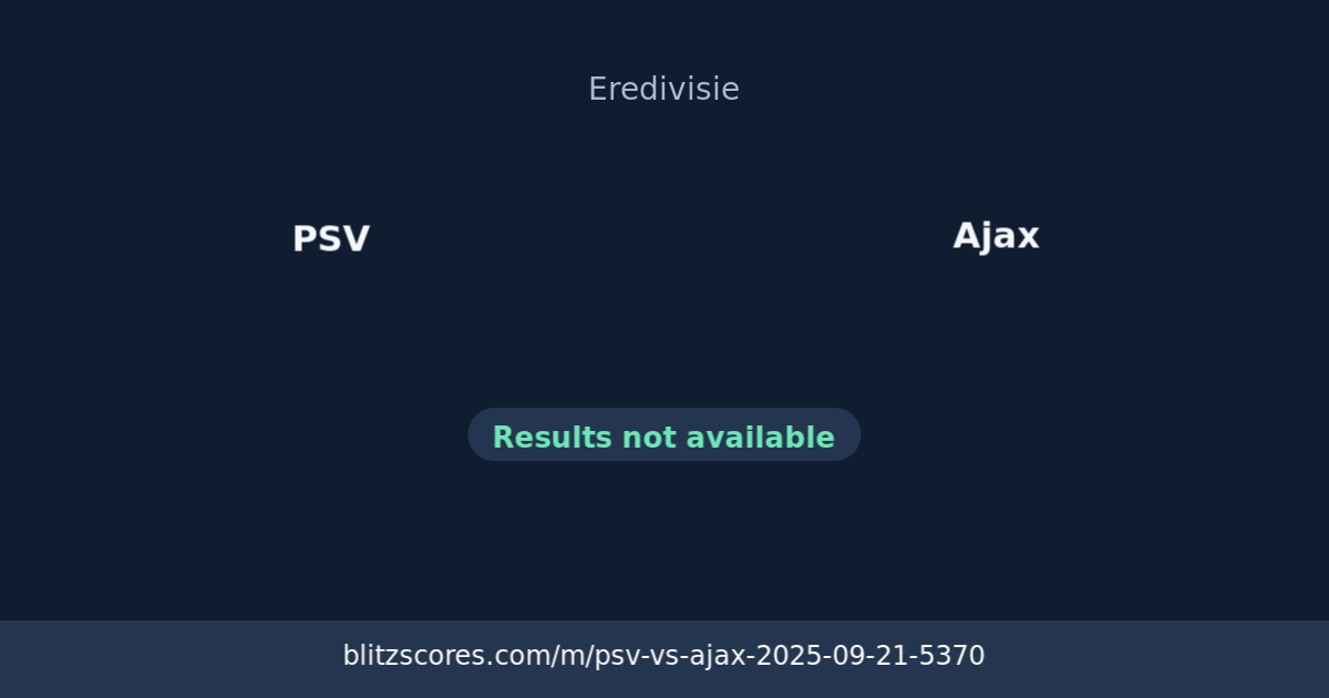 PSV vs Ajax score card