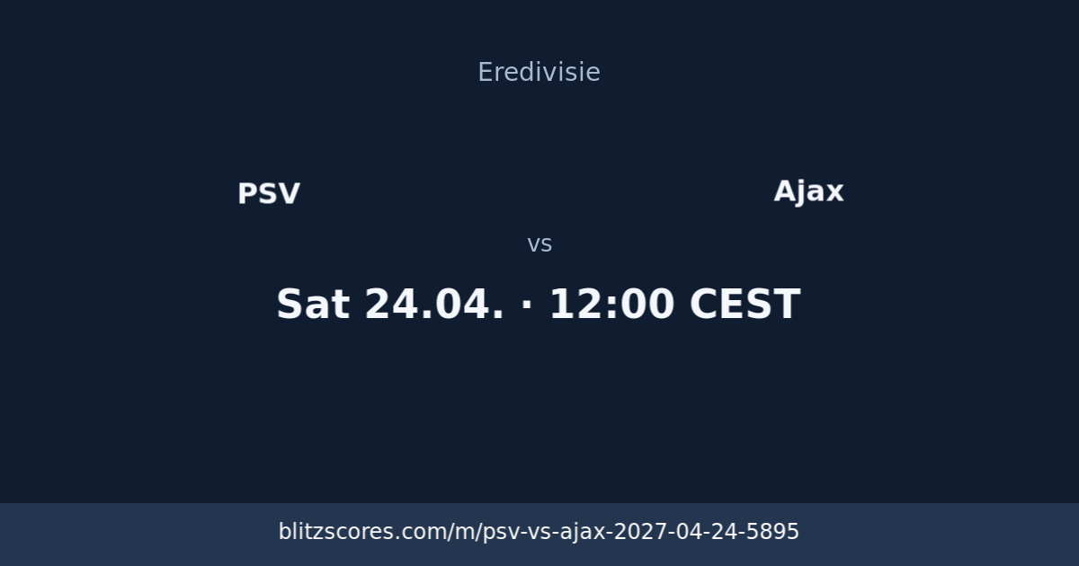 PSV vs Ajax score card