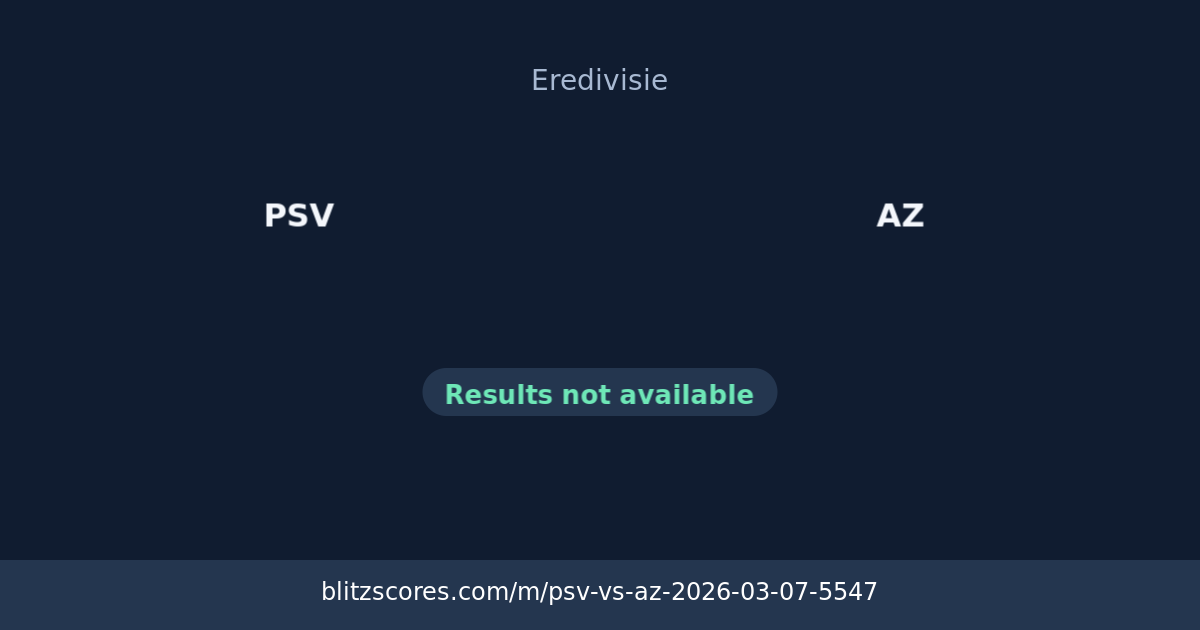 PSV vs AZ score card